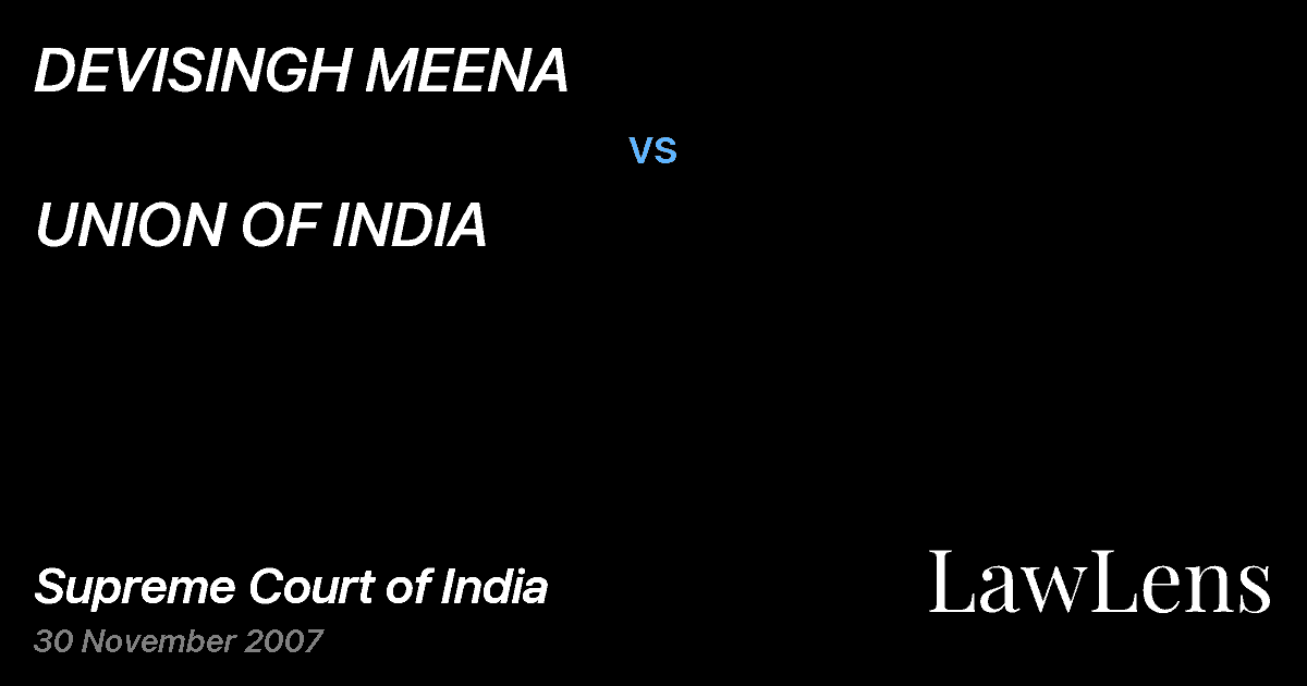 Preview image for DEVISINGH MEENA vs. UNION OF INDIA