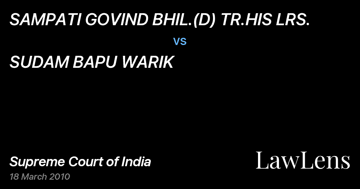 Preview image for SAMPATI GOVIND BHIL.(D) TR.HIS LRS. vs. SUDAM BAPU WARIK