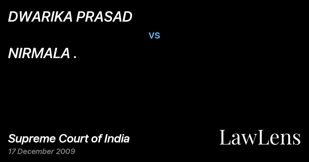Preview image for DWARIKA PRASAD vs. NIRMALA .