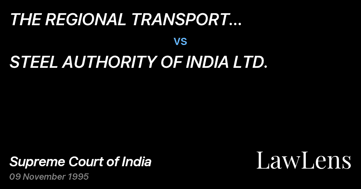 Preview image for THE REGIONAL TRANSPORT OFFICER-CUM-TAXING AUTHORITY, ROURKE vs. STEEL AUTHORITY OF INDIA LTD.