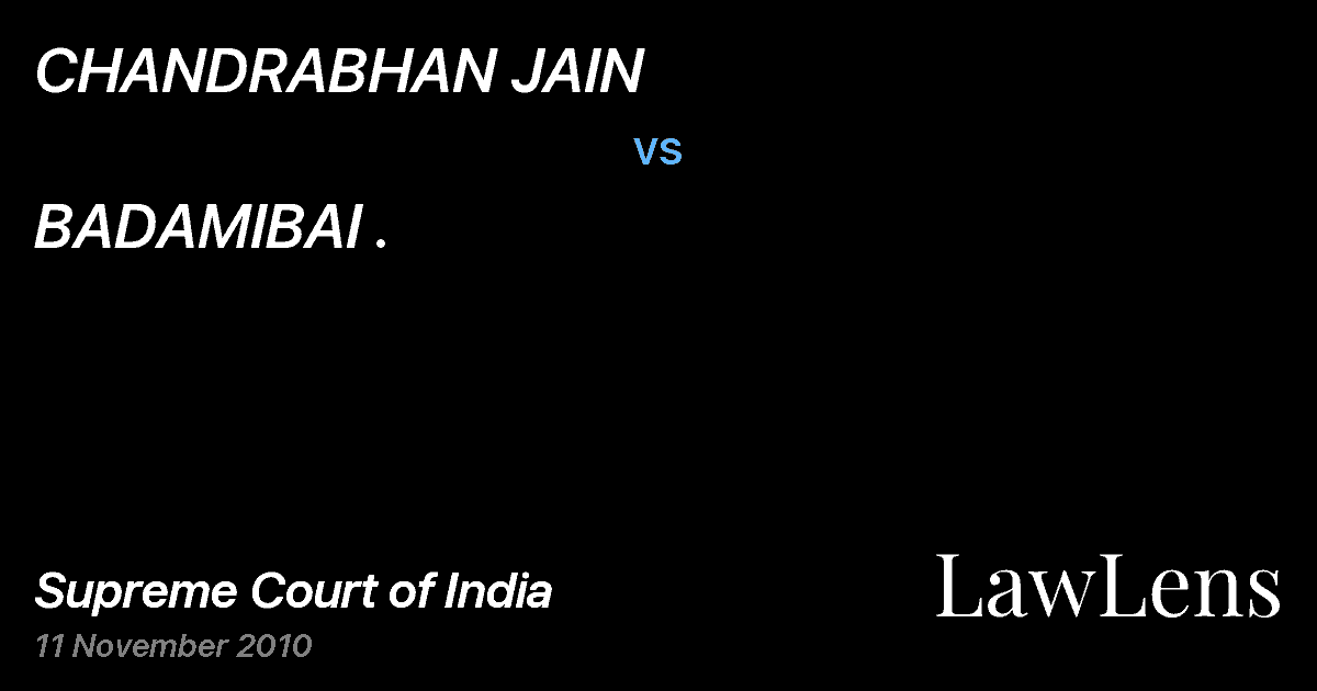Preview image for CHANDRABHAN JAIN vs. BADAMIBAI .