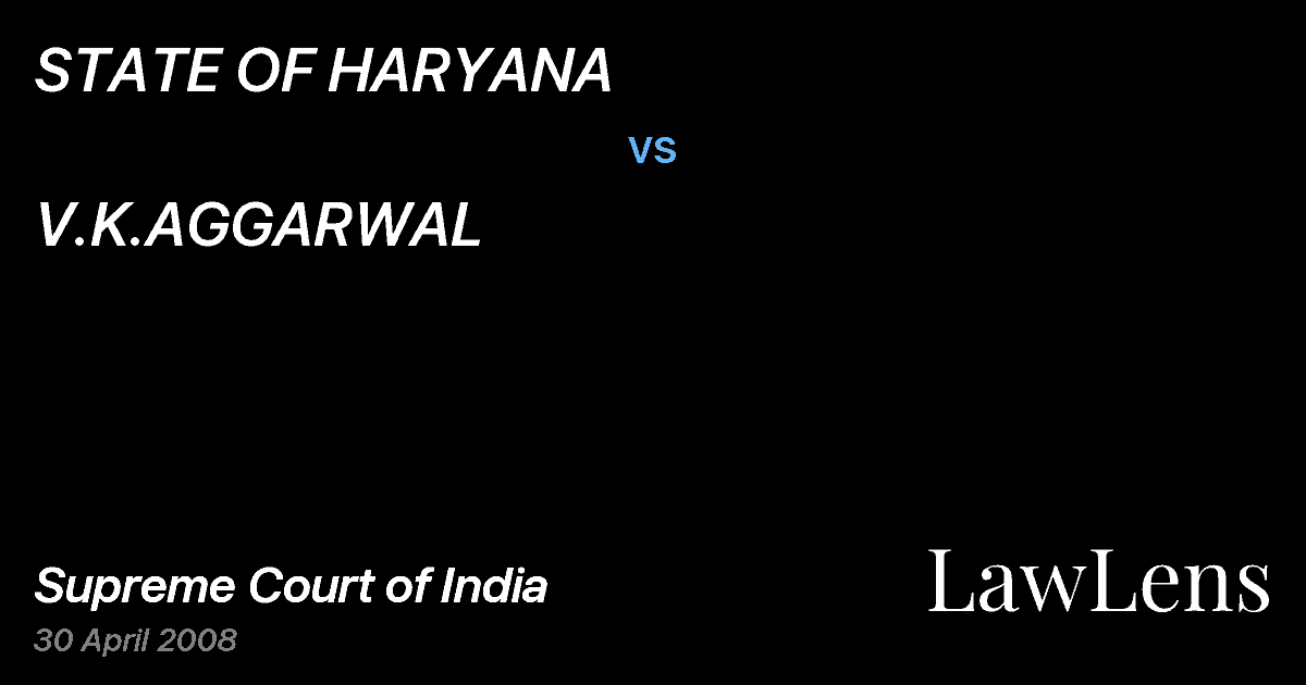 Preview image for STATE OF HARYANA vs. V.K.AGGARWAL