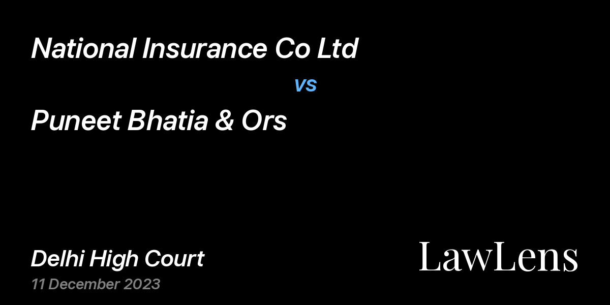 Preview image for National Insurance Co Ltd vs. Puneet Bhatia & Ors