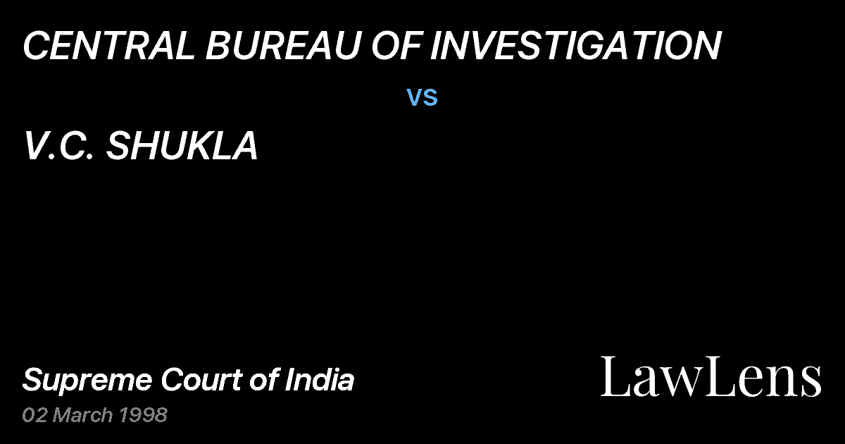 Preview image for CENTRAL BUREAU OF INVESTIGATION vs. V.C. SHUKLA