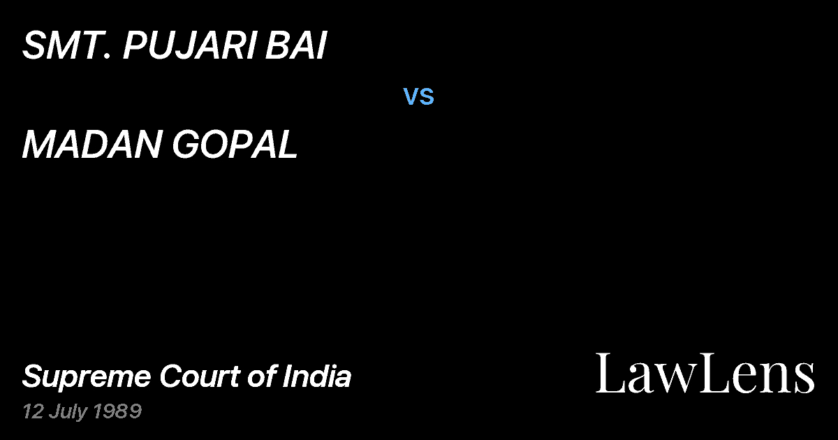 Preview image for SMT. PUJARI BAI vs. MADAN GOPAL