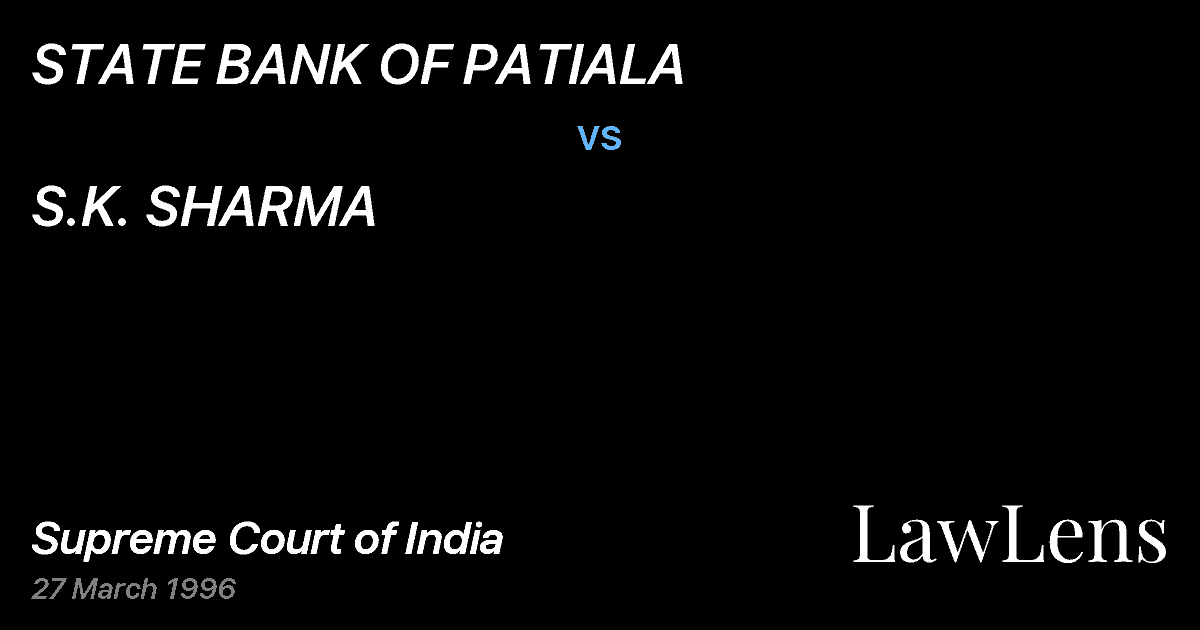 Preview image for STATE BANK OF PATIALA vs. S.K. SHARMA