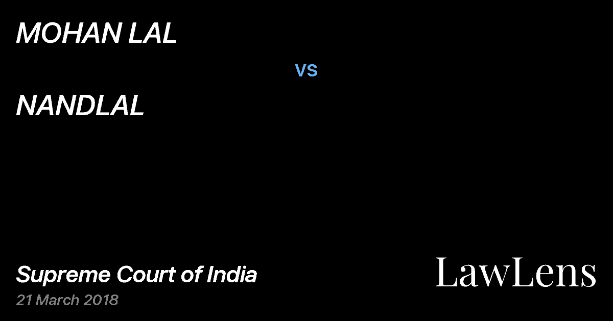 Preview image for MOHAN LAL vs. NANDLAL