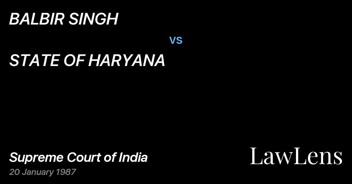 Preview image for BALBIR SINGH vs. STATE OF HARYANA