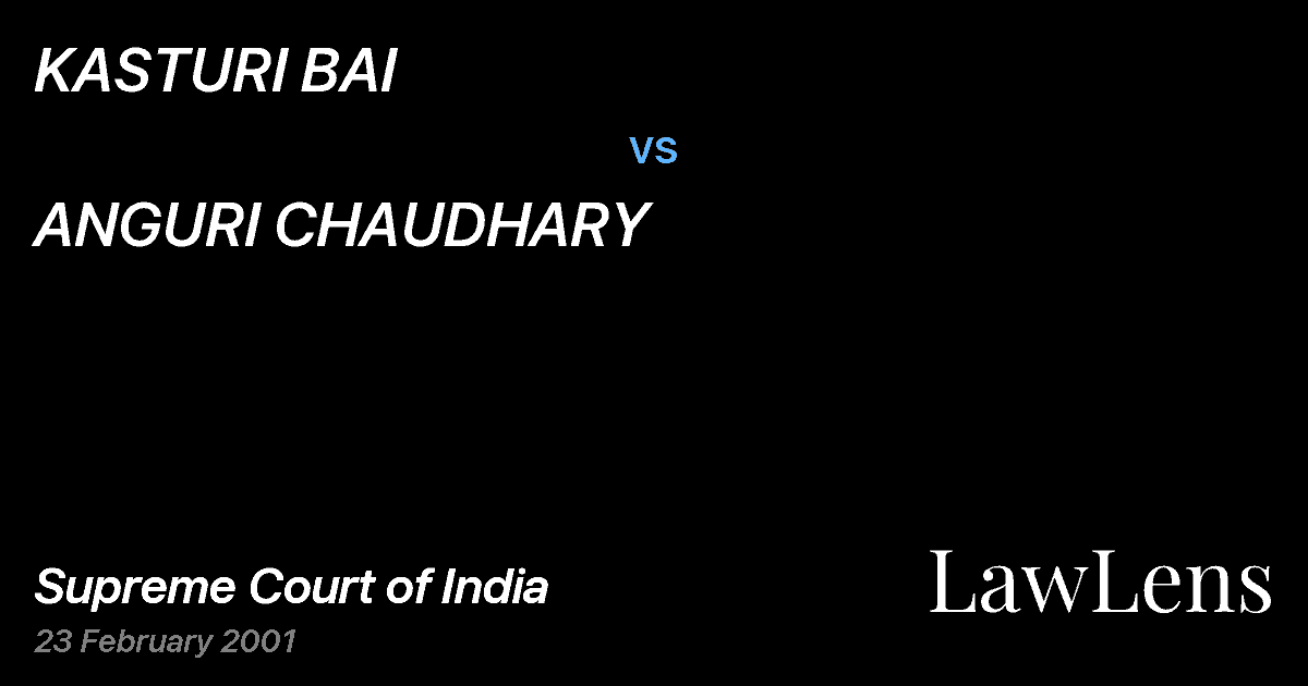 Preview image for KASTURI BAI vs. ANGURI CHAUDHARY