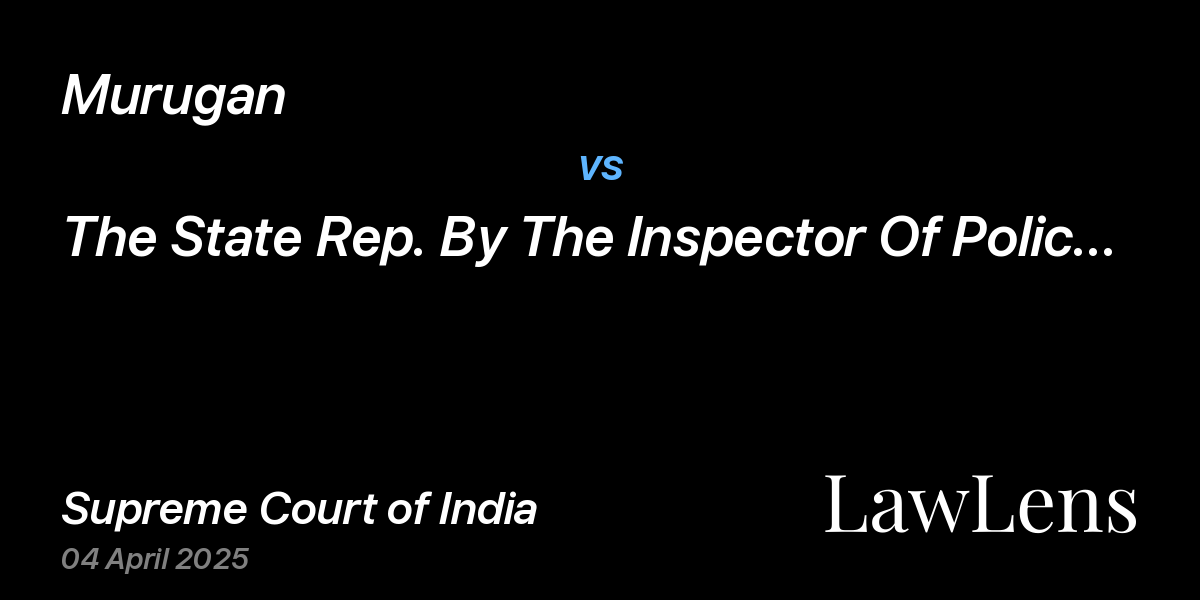 Preview image for Murugan vs. The State Rep. By The Inspector Of Police