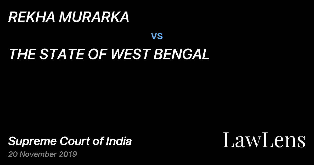 Preview image for REKHA MURARKA vs. THE STATE OF WEST BENGAL