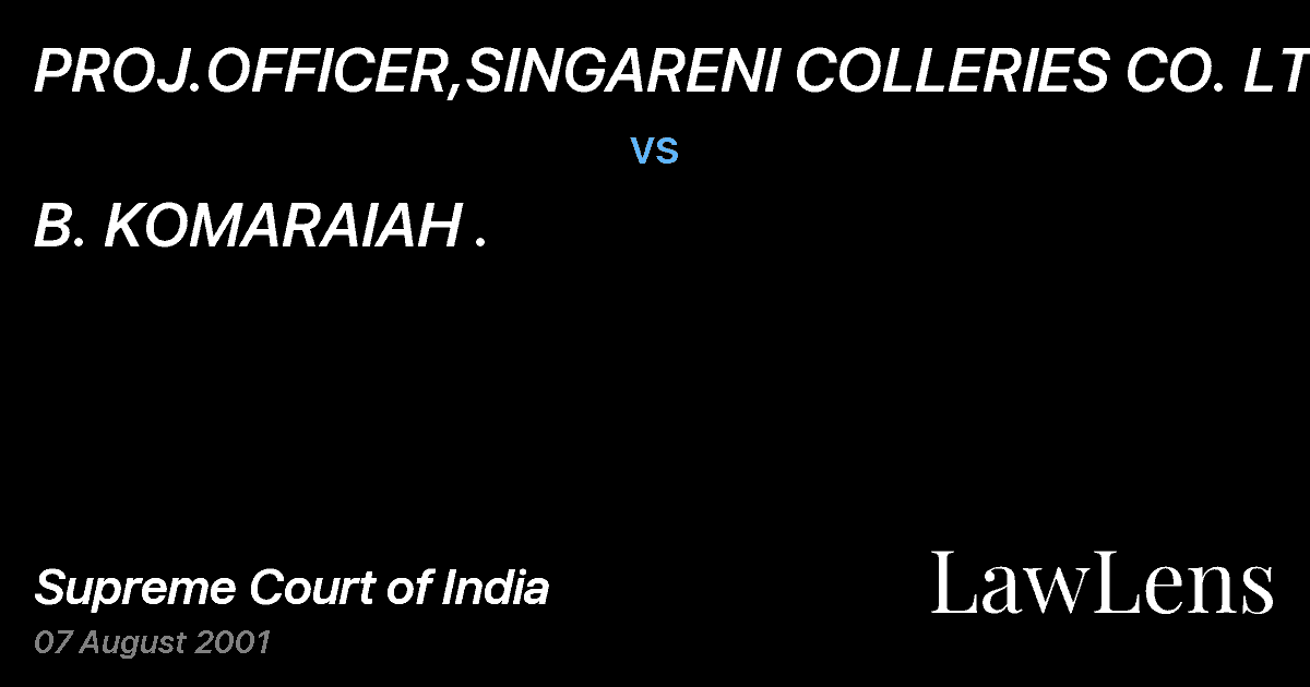 Preview image for PROJ.OFFICER,SINGARENI COLLERIES CO. LTD vs. B. KOMARAIAH .
