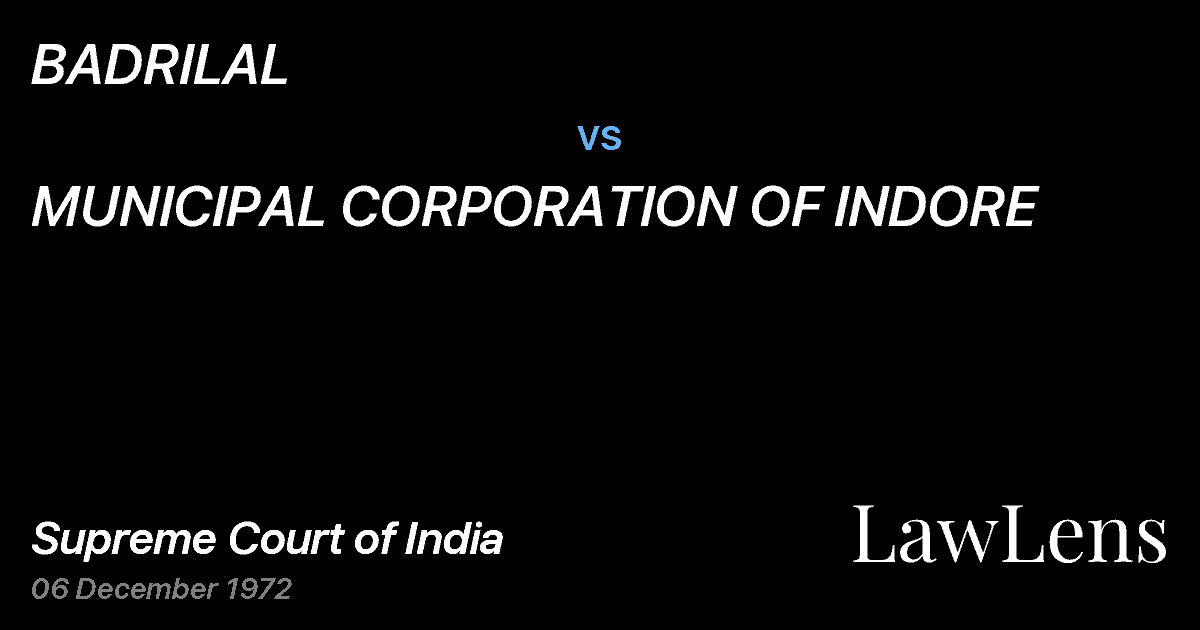 Preview image for BADRILAL vs. MUNICIPAL CORPORATION OF INDORE
