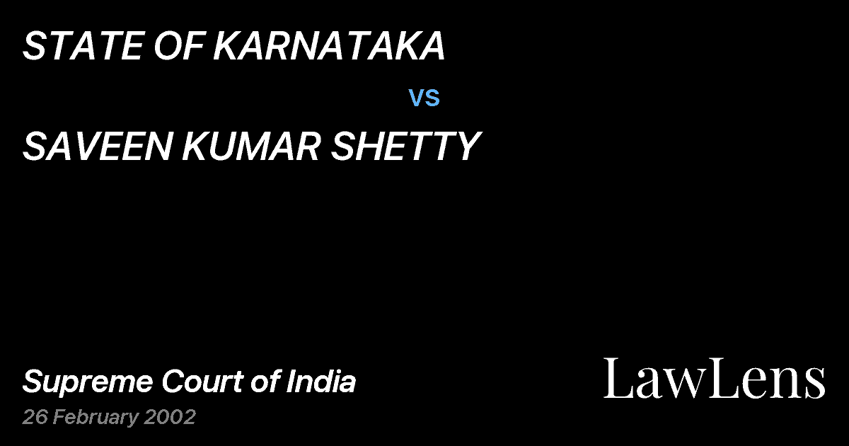 Preview image for STATE OF KARNATAKA vs. SAVEEN KUMAR SHETTY