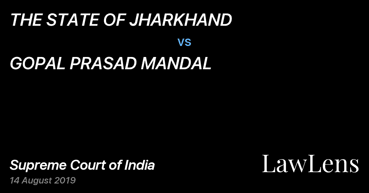 Preview image for THE STATE OF JHARKHAND vs. GOPAL PRASAD MANDAL