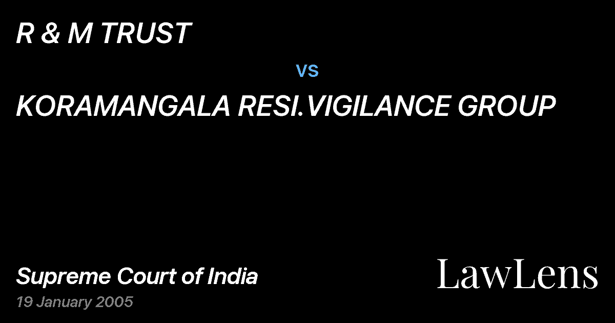 Preview image for R & M TRUST vs. KORAMANGALA RESI.VIGILANCE GROUP