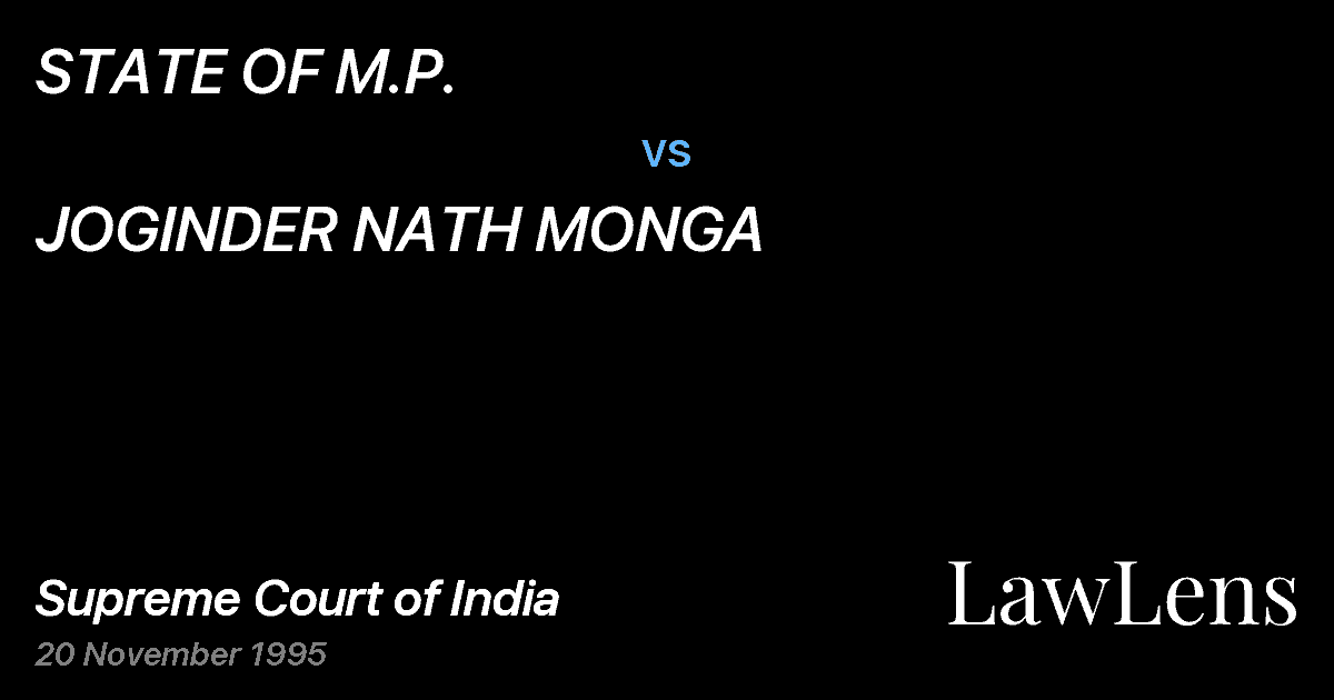 Preview image for STATE OF M.P. vs. JOGINDER NATH MONGA
