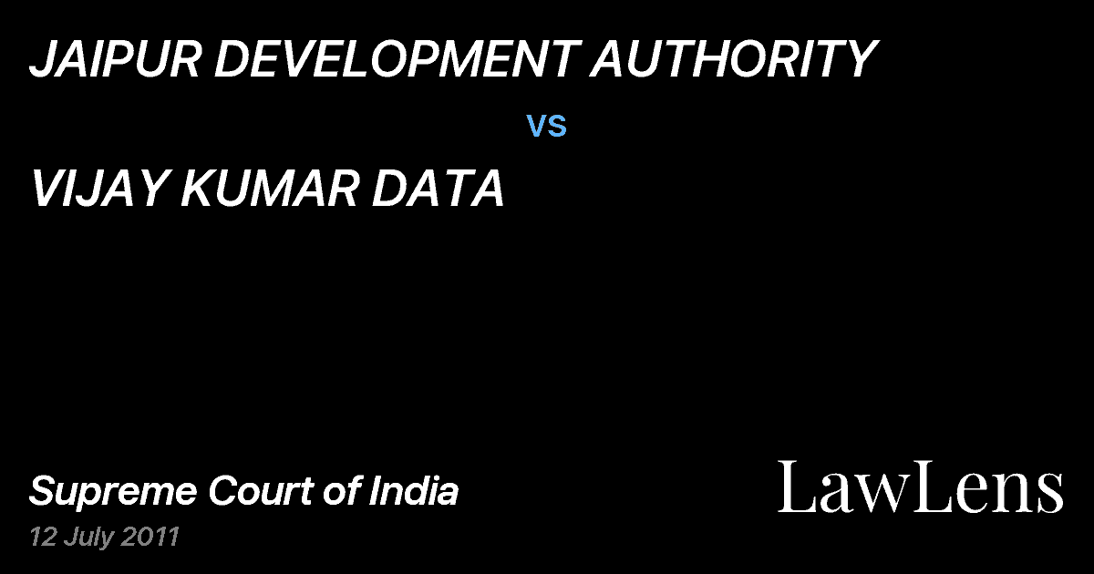 Preview image for JAIPUR DEVELOPMENT AUTHORITY vs. VIJAY KUMAR DATA