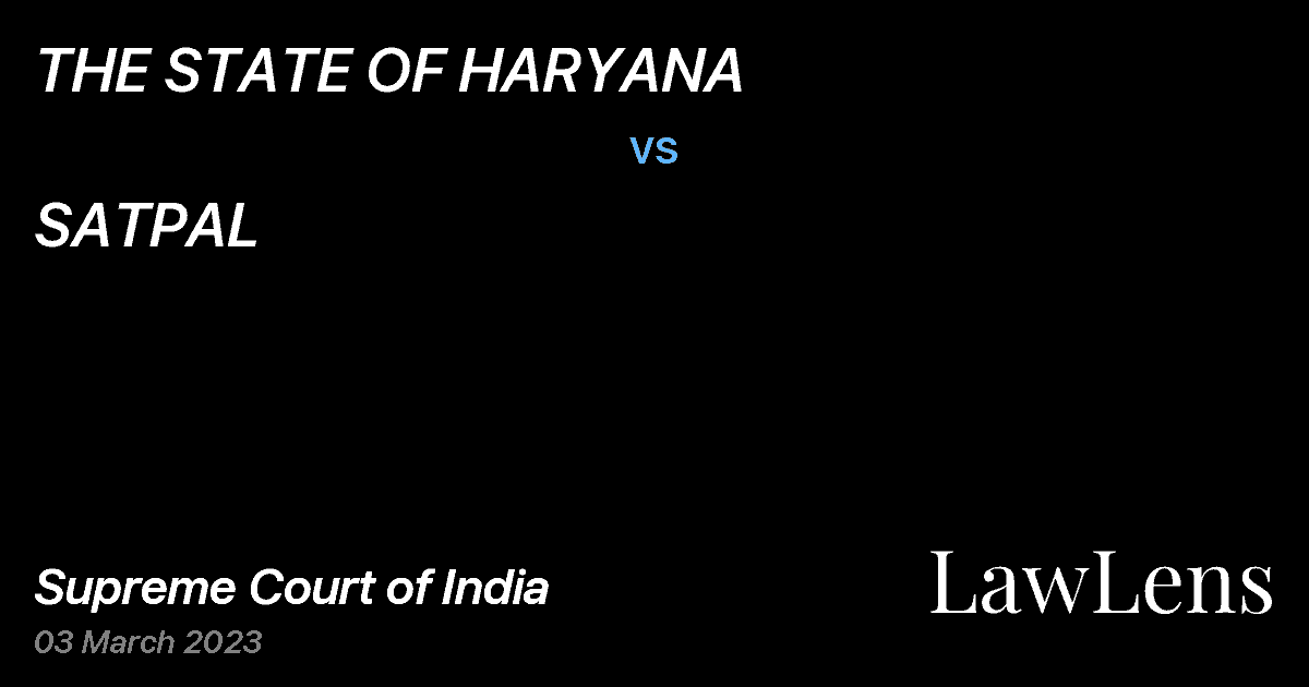 Preview image for THE STATE OF HARYANA vs. SATPAL