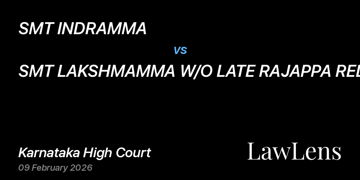 Preview image for SMT INDRAMMA vs. SMT LAKSHMAMMA W/O LATE RAJAPPA REDDY