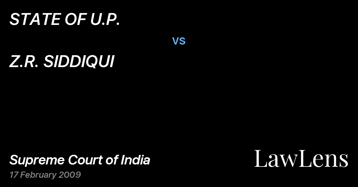 Preview image for STATE OF U.P. vs. Z.R. SIDDIQUI