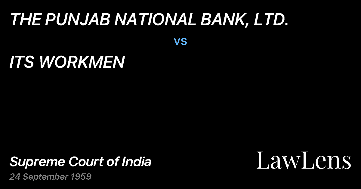 Preview image for THE PUNJAB NATIONAL BANK, LTD. vs. ITS WORKMEN