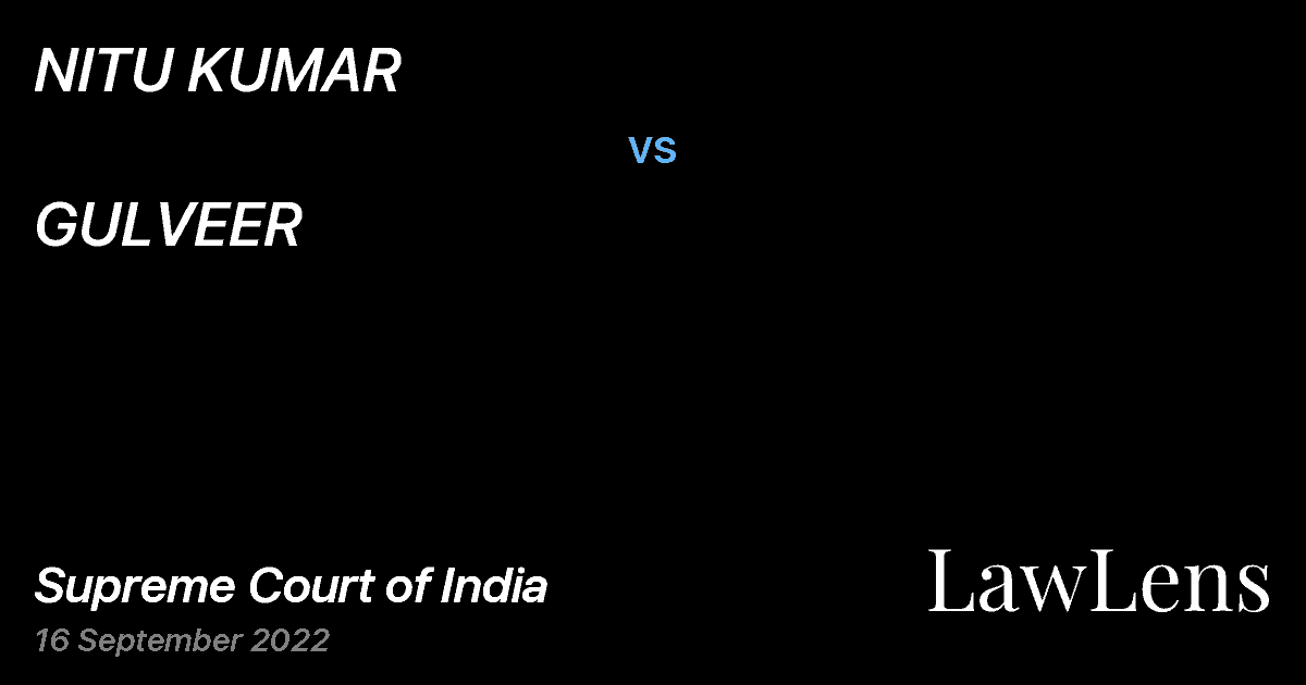 Preview image for NITU KUMAR vs. GULVEER