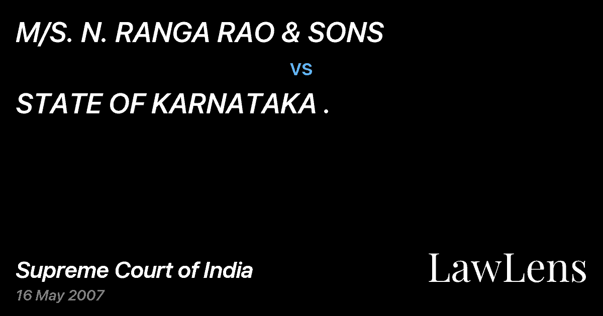 Preview image for M/S. N. RANGA RAO & SONS vs. STATE OF KARNATAKA .