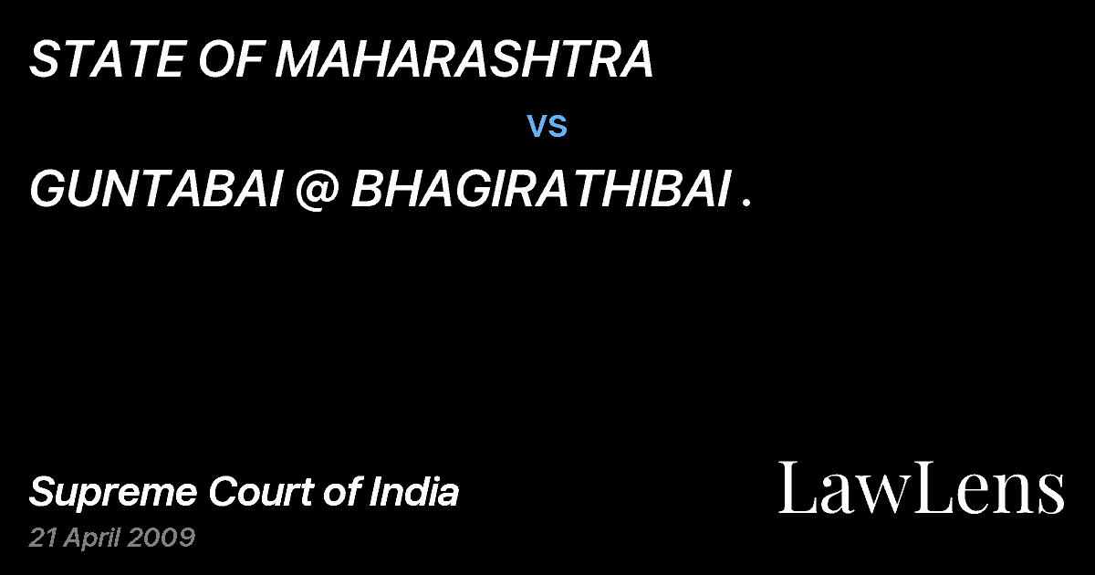 Preview image for STATE OF MAHARASHTRA vs. GUNTABAI @ BHAGIRATHIBAI .