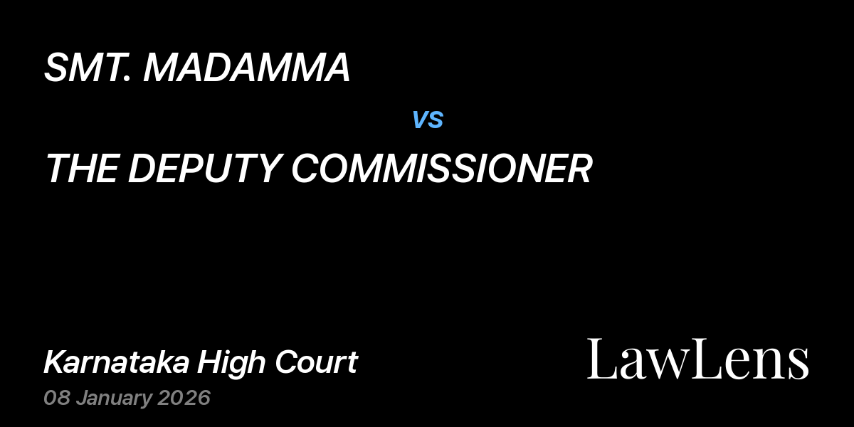 Preview image for SMT. MADAMMA vs. THE DEPUTY COMMISSIONER