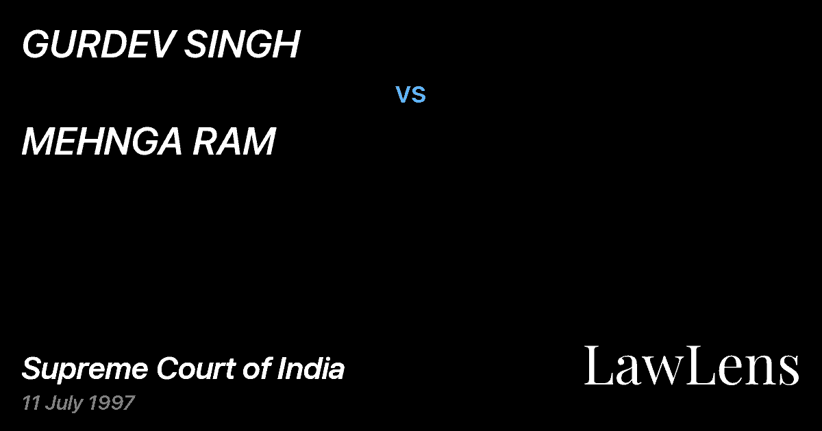 Preview image for GURDEV SINGH vs. MEHNGA RAM
