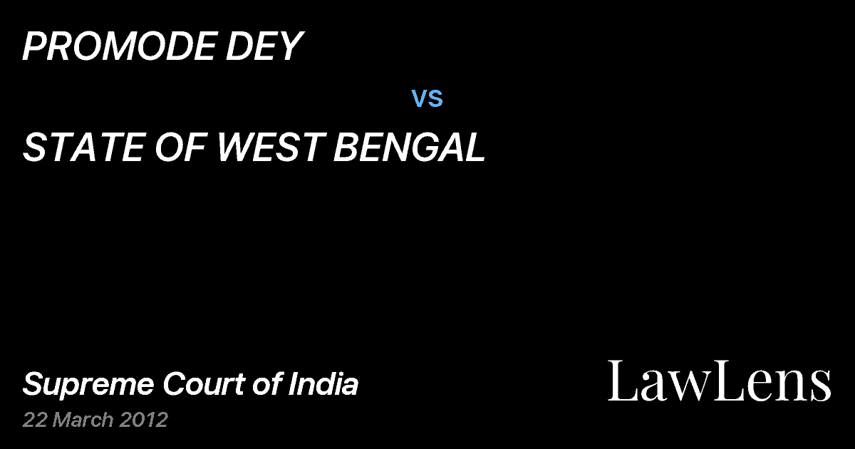 Preview image for PROMODE DEY vs. STATE OF WEST BENGAL