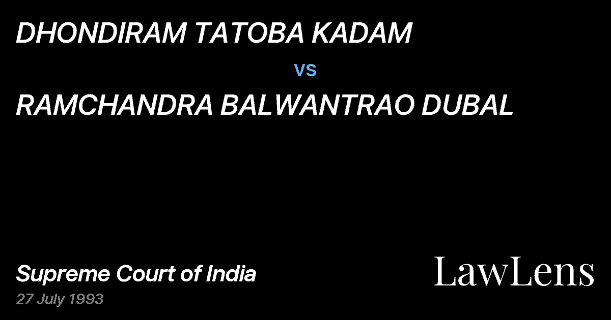 Preview image for DHONDIRAM TATOBA KADAM vs. RAMCHANDRA BALWANTRAO DUBAL