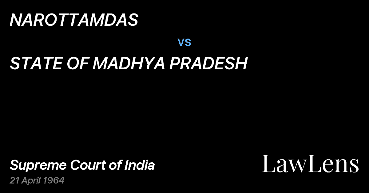 Preview image for NAROTTAMDAS vs. STATE OF MADHYA PRADESH