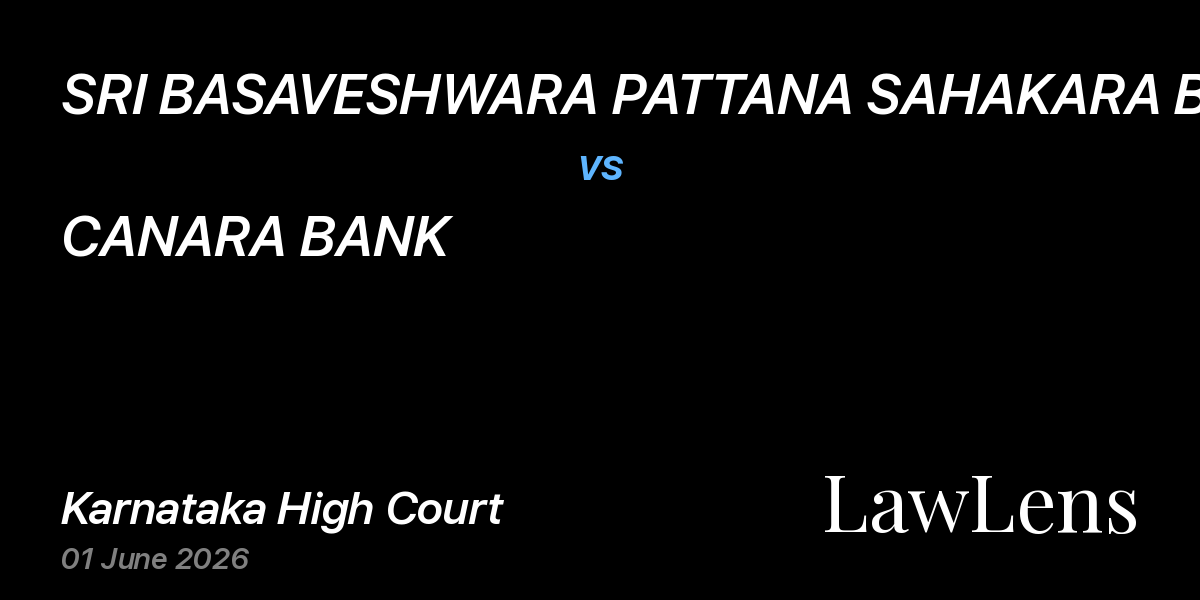 Preview image for SRI BASAVESHWARA PATTANA SAHAKARA BANK NIYAMITHA vs. CANARA BANK