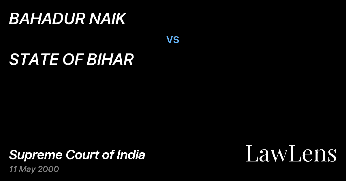 Preview image for BAHADUR NAIK vs. STATE OF BIHAR