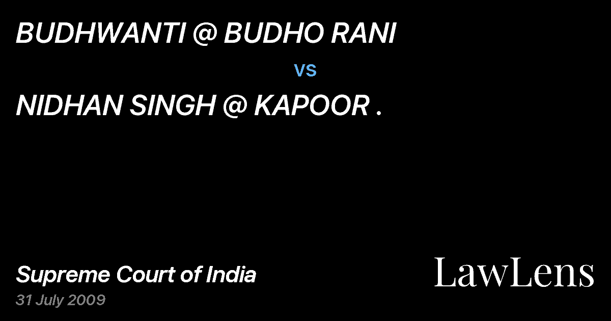 Preview image for BUDHWANTI @ BUDHO RANI vs. NIDHAN SINGH @ KAPOOR .