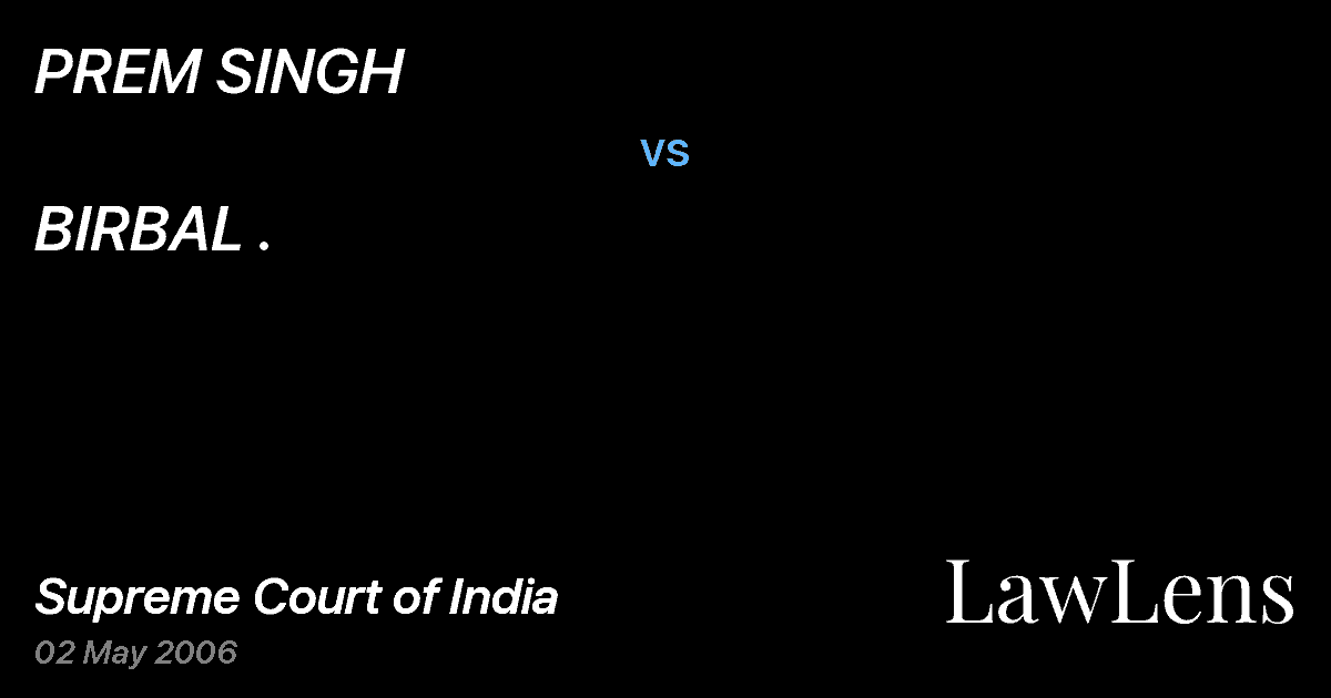 Preview image for PREM SINGH vs. BIRBAL .