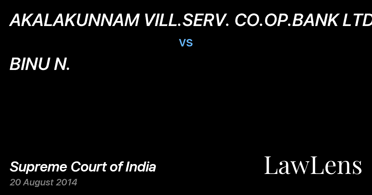 Preview image for AKALAKUNNAM VILL.SERV. CO.OP.BANK LTD.&A vs. BINU N.