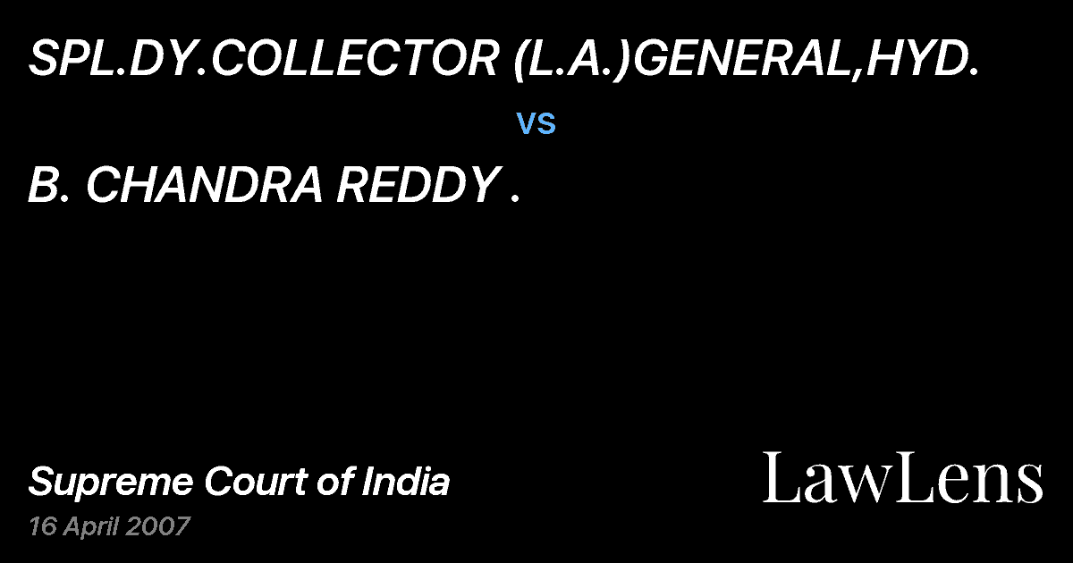 Preview image for SPL.DY.COLLECTOR (L.A.)GENERAL,HYD. vs. B. CHANDRA REDDY .