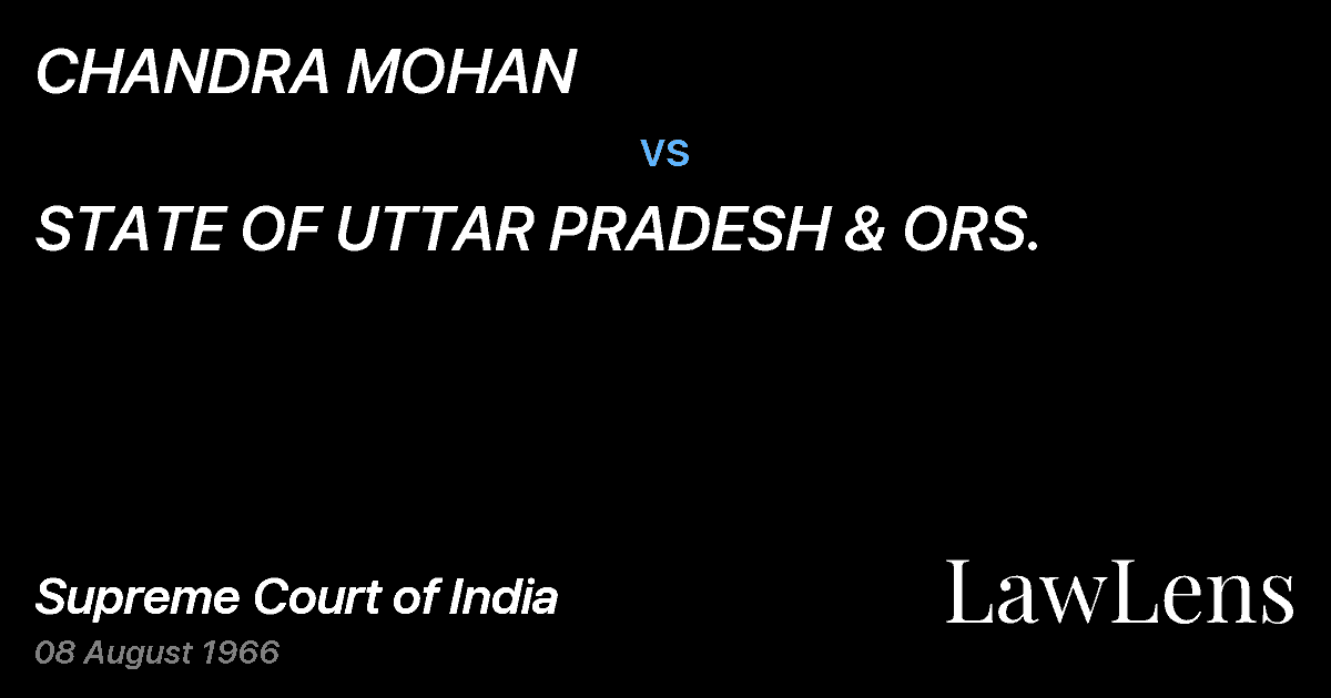 Preview image for CHANDRA MOHAN vs. STATE OF UTTAR PRADESH & ORS.