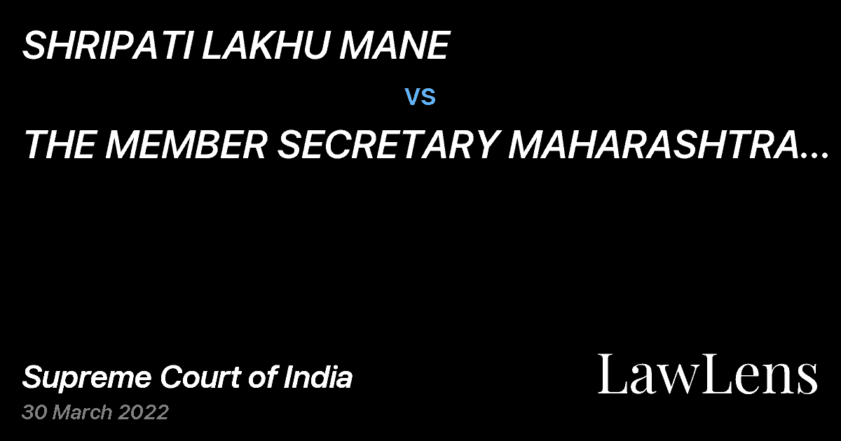 Preview image for SHRIPATI LAKHU MANE vs. THE MEMBER SECRETARY MAHARASHTRA WATER SUPPLY AND SEWERAGE BOARD