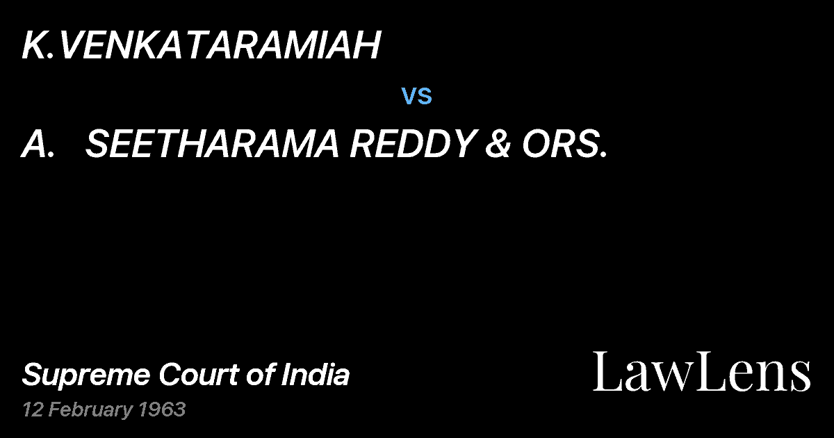 Preview image for K.VENKATARAMIAH vs. A.   SEETHARAMA REDDY & ORS.