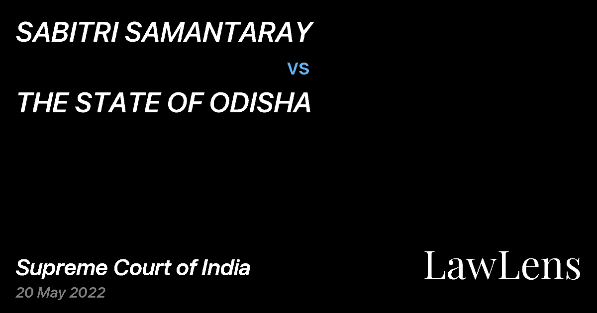 Preview image for SABITRI SAMANTARAY vs. THE STATE OF ODISHA