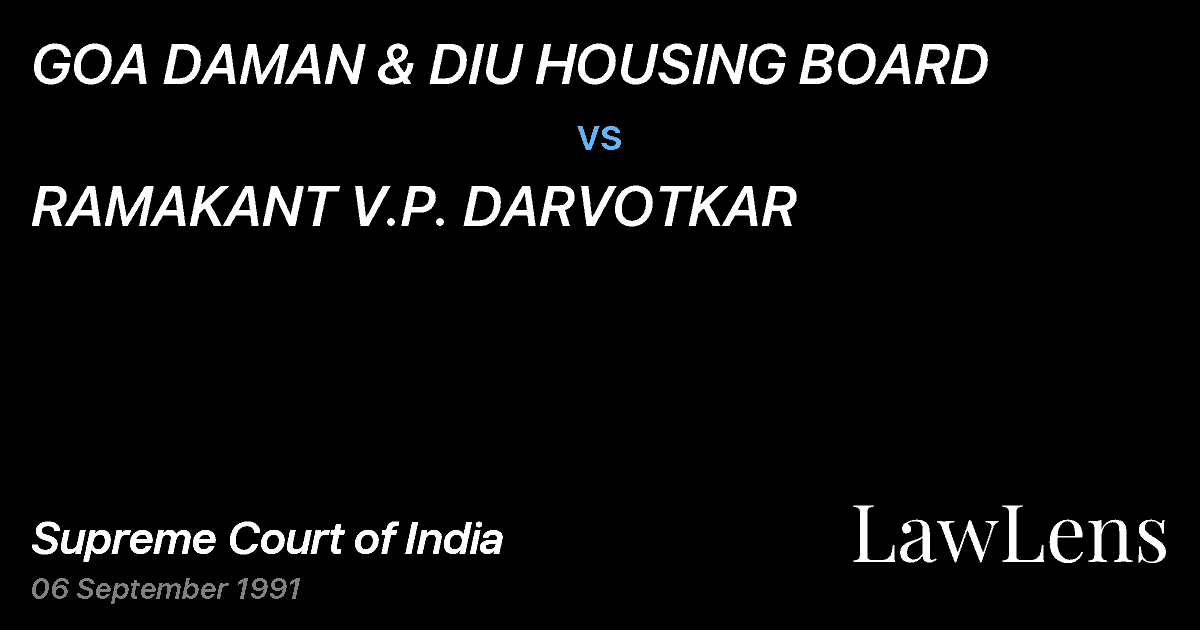 Preview image for GOA DAMAN & DIU HOUSING BOARD vs. RAMAKANT V.P. DARVOTKAR
