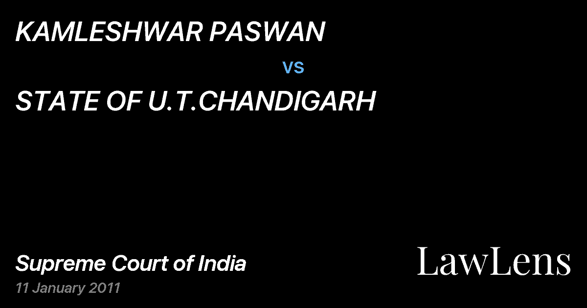 Preview image for KAMLESHWAR PASWAN vs. STATE OF U.T.CHANDIGARH