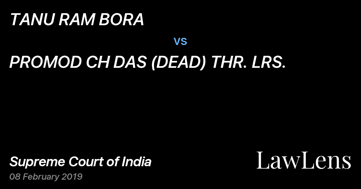 Preview image for TANU RAM BORA vs. PROMOD CH DAS (DEAD) THR. LRS.