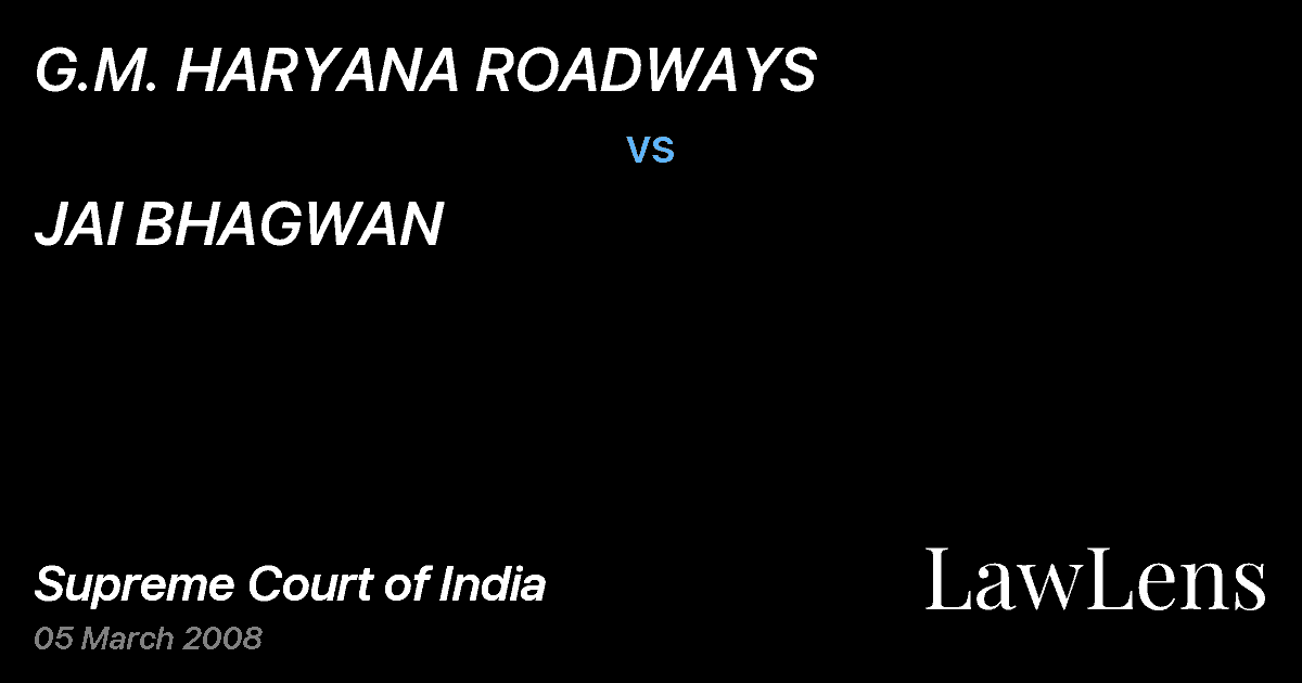 Preview image for G.M. HARYANA ROADWAYS vs. JAI BHAGWAN