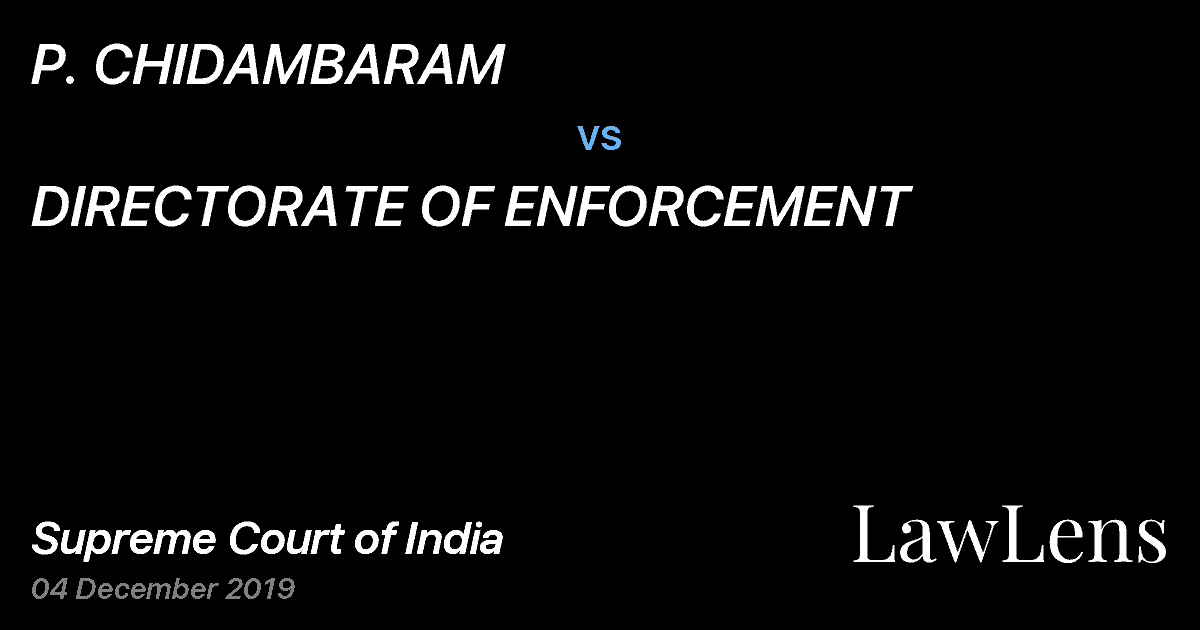 Preview image for P. CHIDAMBARAM vs. DIRECTORATE OF ENFORCEMENT