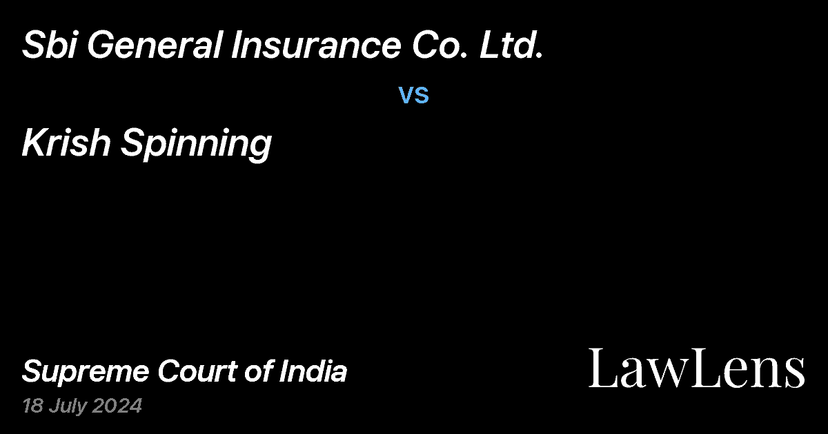 Preview image for Sbi General Insurance Co. Ltd. vs. Krish Spinning